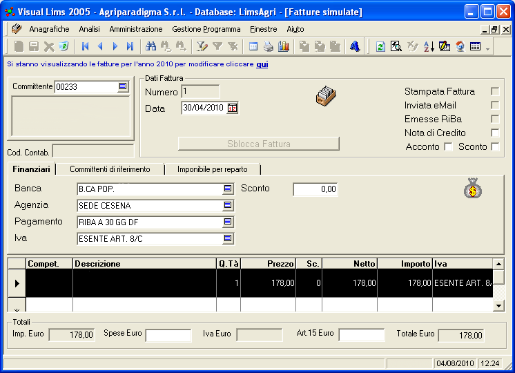 fatture simulate